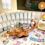 Дизайнерский журнальный стол с основанием в виде кота Bivan варинант исполнения - 3 | Loft Concept в Барнауле