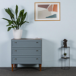 Комод серый из массива бука с 3-мя ящиками Wenge Light варинант исполнения - 5 | Loft Concept в Барнауле