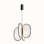 Люстра с гравировкой на акриловых плафонах Gravyura Black D 50 см варинант исполнения - 2 | Loft Concept в Барнауле