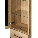 Шкаф-витрина в стиле лофт с чёрной стеклянной дверью Urban Style Space варинант исполнения - 3 | Loft Concept в Барнауле