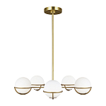 Люстра с 5-ю белыми шарообразными плафонами в сферические каркасах Feiss варинант исполнения - 2 | Loft Concept в Барнауле