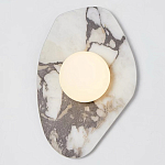 Бра с каменным основанием и плафоном из стекла в форме шара Shaw Marble Lighting варинант исполнения - 1 | Loft Concept в Барнауле