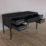 Большой Рабочий стол Primo с 5 выдвижными ящиками Черный дуб варинант исполнения - 8 | Loft Concept в Барнауле