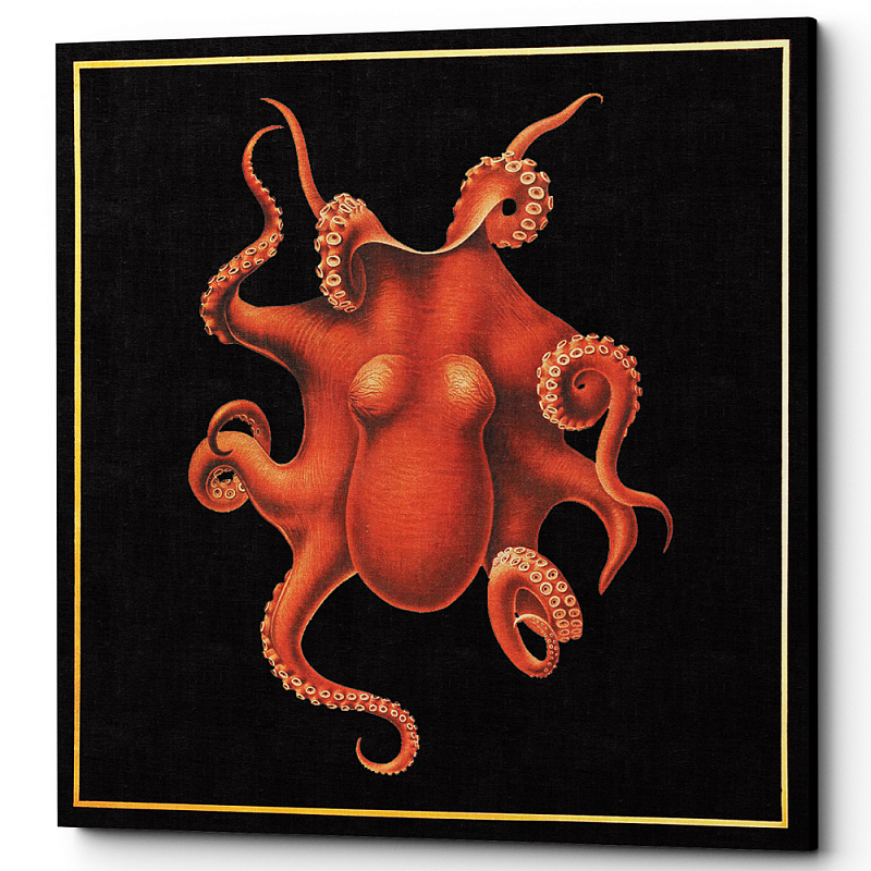 Постер Octopus Poster Черный Красный Постер Octopus Poster Черный Красный в Барнауле | Loft Concept