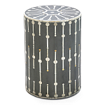 Приставной круглый столик с инкрустацией Mandika Bone Inlay Gray варинант исполнения - 2 | Loft Concept в Барнауле