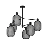 Люстра потолочная с абажурами из металлической сетки Loft Grid Pendant Gold варинант исполнения - 5 | Loft Concept в Барнауле