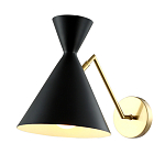 Бра черного цвета с конусообразным плафоном на золотом основании Loft Metal варинант исполнения - 2 | Loft Concept в Барнауле