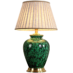 Настольная лампа с абажуром Beige Green Malachite Lampshade варинант исполнения - 1 | Loft Concept в Барнауле