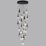 Люстра каскадная с 24-мя рельефными прозрачными плафонами в форме лепестков Glass Pod  варинант исполнения - 5 | Loft Concept в Барнауле