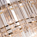 Люстра подвесная круглая с прозрачными хрустальными трубками и золотистым каркасом Диаметр 60 см Hexagon Tube Light варинант исполнения - 3 | Loft Concept в Барнауле