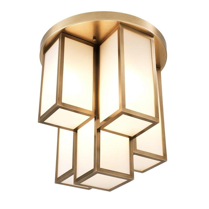 Потолочный светильник Eichholtz Ceiling Lamp Axel Antique brass Латунь Античная полированная Белый Потолочный светильник Eichholtz Ceiling Lamp Axel Antique brass Латунь Античная полированная Белый в Барнауле | Loft Concept