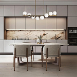 Люстра на штанге с 8-ю белыми шарообразными плафонами Bubble Chandelier варинант исполнения - 4 | Loft Concept в Барнауле