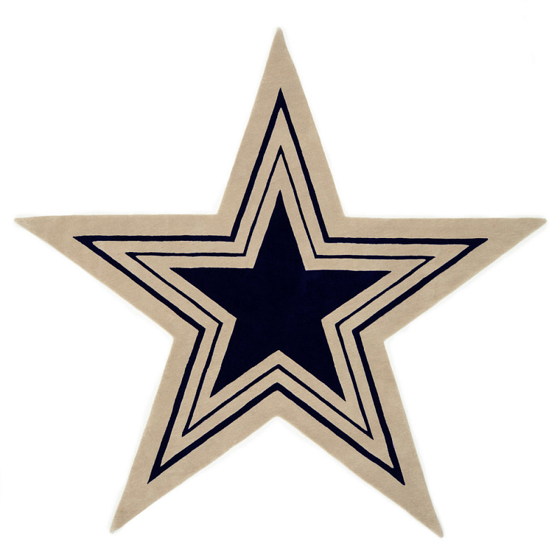 Дизайнерский ковер в виде звезды Poltronova Tappeto Stella Grey Navy Blue Rug Бежево-серый Темно-синий Дизайнерский ковер в виде звезды Poltronova Tappeto Stella Grey Navy Blue Rug Бежево-серый Темно-синий в Барнауле | Loft Concept