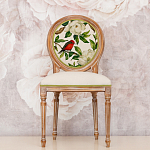 Стул бежевый из натурального бука с изображением птица в саду Blooming Birds варинант исполнения - 3 | Loft Concept в Барнауле
