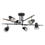 Потолочный светильник с конусообразными плафонами с контрастным сочетанием бронзы и глубоким черным цветом Aurika варинант исполнения - 2 | Loft Concept в Барнауле