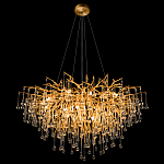 Люстра подвесная с прозрачными стеклянными подвесками в форме капель Диаметр 100 см Droplet Chandelier варинант исполнения - 5 | Loft Concept в Барнауле