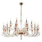 Люстра с 18-ю лампочками и изогнутыми прозрачными элементами из стекла Twisted Glass Candles Chandelier варинант исполнения - 2 | Loft Concept в Барнауле