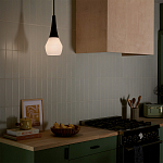 Подвесной светильник каплевидной формы с комбинированным плафоном из стали и белого матового стекла Kichler варинант исполнения - 9 | Loft Concept в Барнауле