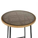Барный столик с круглой плетеной столешницей Wicker Table Top варинант исполнения - 4 | Loft Concept в Барнауле