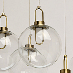 Люстра с 7-ю плафонами из прозрачного стекла в форме шара Orb Cascade  варинант исполнения - 5 | Loft Concept в Барнауле