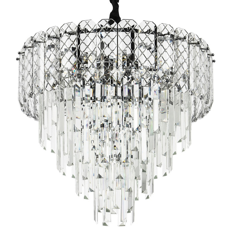 Хрустальная люстра Harmonica Crystal Chrome Chandelier 10 Хром Прозрачное Стекло в Барнауле | Loft Concept 