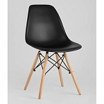 Пластиковый стул на ножках из массива бука Eames Black варинант исполнения - 1 | Loft Concept в Барнауле