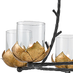 Люстра с прозрачными стеклянными абажурами и каркасом в виде черных веток Blooming Flower варинант исполнения - 1 | Loft Concept в Барнауле