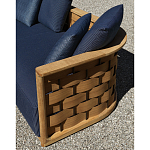 Дизайнерский уличный диван из массива дерева с плетеной спинкой PALINFRASCA Sofa варинант исполнения - 25 | Loft Concept в Барнауле