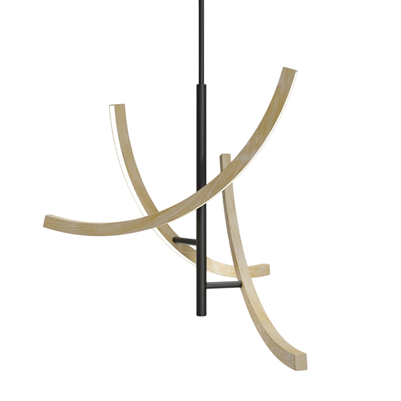 Подвесной светильник Wabi Черный Древесина в Барнауле | Loft Concept 