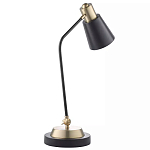 Настольная лампа с наклонным корпусом и подвижным плафоном в сочетании золотистого и чёрного цвета Work Surface Light варинант исполнения - 3 | Loft Concept в Барнауле