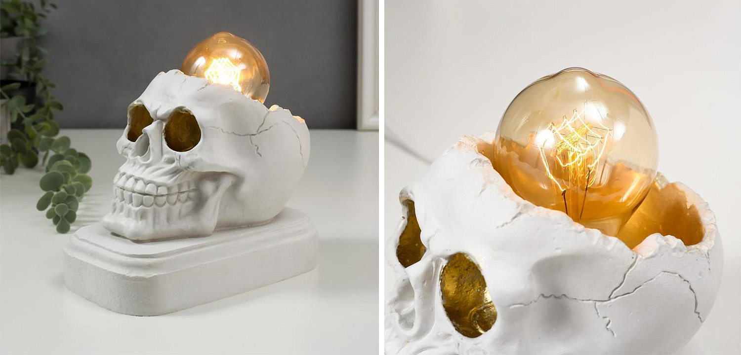 Настольная лампа White Skull Table Lamp Настольная лампа White Skull Table Lamp - Loft-Concept в Барнауле