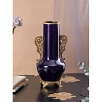 Ваза темно-синяя фарфоровая с бронзовыми ручками и ножками Eden Garden варинант исполнения - 4 | Loft Concept в Барнауле