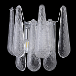 Бра с подвесками из рифленного стекла в форме капель на основании цвета хром Textured Glass варинант исполнения - 4 | Loft Concept в Барнауле