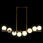 Люстра на штанге с 8-ю белыми шарообразными плафонами Bubble Chandelier варинант исполнения - 1 | Loft Concept в Барнауле