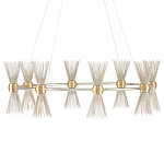 Люстра круглая с фактурными абажурами из тонких металлических палочек Wild Thorns варинант исполнения - 2 | Loft Concept в Барнауле