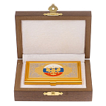 Визитница карманная металлическая с гравюрой Герба России в подарочной коробке Gold Metal Business Card Holders варинант исполнения - 3 | Loft Concept в Барнауле