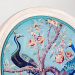 Барный стул из массива бука с изображением птиц и цветов Turquoise Beige Chinoiserie Garden Chair варинант исполнения - 4 | Loft Concept в Барнауле