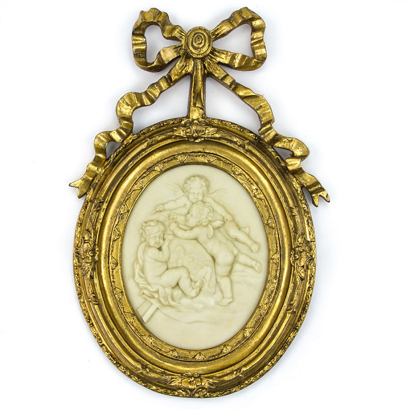 Аксессуар на стену Cameo with Putti Золотой Молочный Аксессуар на стену Cameo with Putti Золотой Молочный в Барнауле | Loft Concept