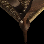 Стул из Ореха с плетеным сидением Kronos Dining Chair Brown варинант исполнения - 4 | Loft Concept в Барнауле