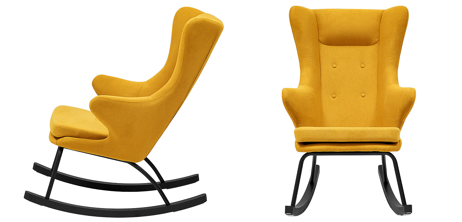 Rocking chair DORIA YELLOW Кресло-Качалка Желтое Rocking chair DORIA YELLOW Кресло-Качалка Желтое - Loft-Concept в Барнауле