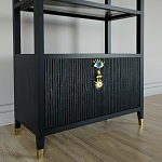 Стеллаж со стеклянными полками Elsa Dreams Black варинант исполнения - 4 | Loft Concept в Барнауле