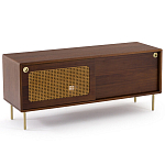 ТВ-тумба из ореха с плетеным декором Eland Wooden Wicker TV Stand варинант исполнения - 1 | Loft Concept в Барнауле