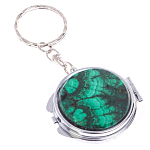 Зеркало брелок карманное двухстороннее из натурального камня Малахит Stone Mirrors варинант исполнения - 4 | Loft Concept в Барнауле