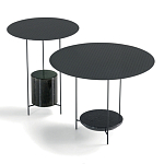 Дизайнерский круглый кофейный стол из металла с мраморным декором PANNA COTTA Coffee Table варинант исполнения - 8 | Loft Concept в Барнауле