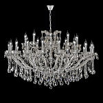 Люстра подвесная двухъярусная с 30-ю лампочками и прозрачными хрустальными подвесками на хромированном основании Crystal lamps варинант исполнения - 2 | Loft Concept в Барнауле