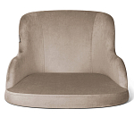 Барный стул со спинкой и подлокотниками на 4-х деревянных ножках Бежевый Велюр Ava Charm варинант исполнения - 2 | Loft Concept в Барнауле