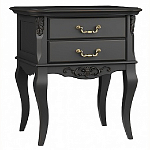 Тумба прикроватная черная из массива бука в стиле прованс Black Provence варинант исполнения - 3 | Loft Concept в Барнауле