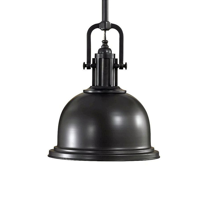 Подвесной светильник в индустриальном стиле с черным металлическим купольным плафоном Feiss Черный в Барнауле | Loft Concept 