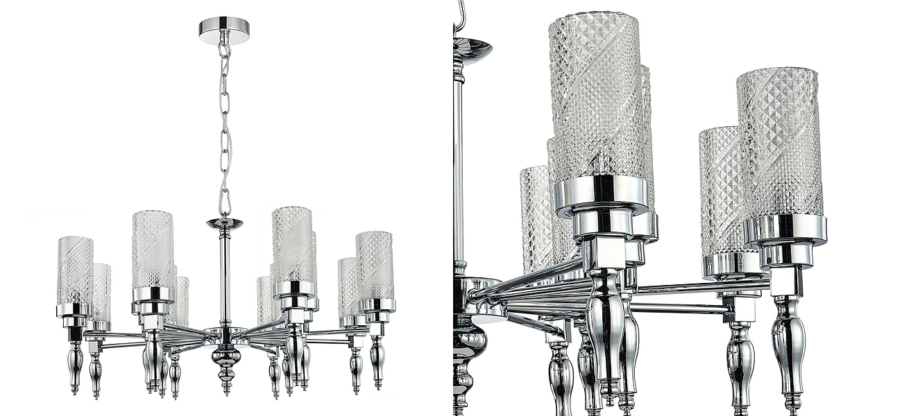 Люстра цвета хром Balusters D70 см Люстра цвета хром Balusters D70 см - Loft-Concept в Барнауле