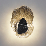 Бра с волнообразным стеклянным плафоном и вставкой из мрамора Liquid Stone варинант исполнения - 13 | Loft Concept в Барнауле